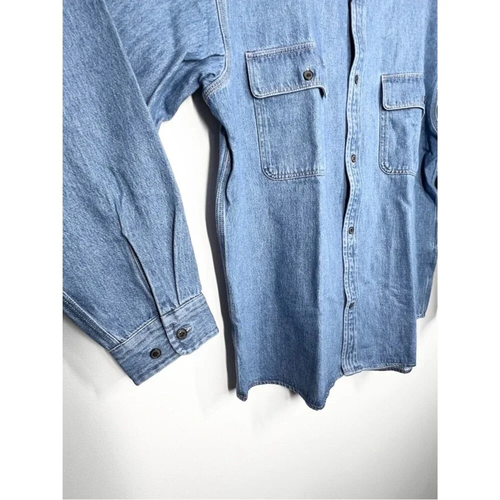 NWT Banana Republic Two Pocket Denim Relaxed Fit Button Down Overshirt Large